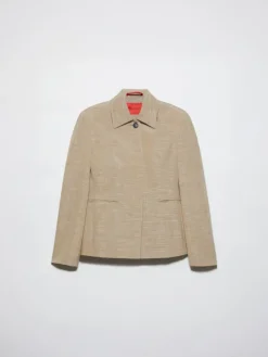 Slim-fit slubby grisaille jacket - light grey