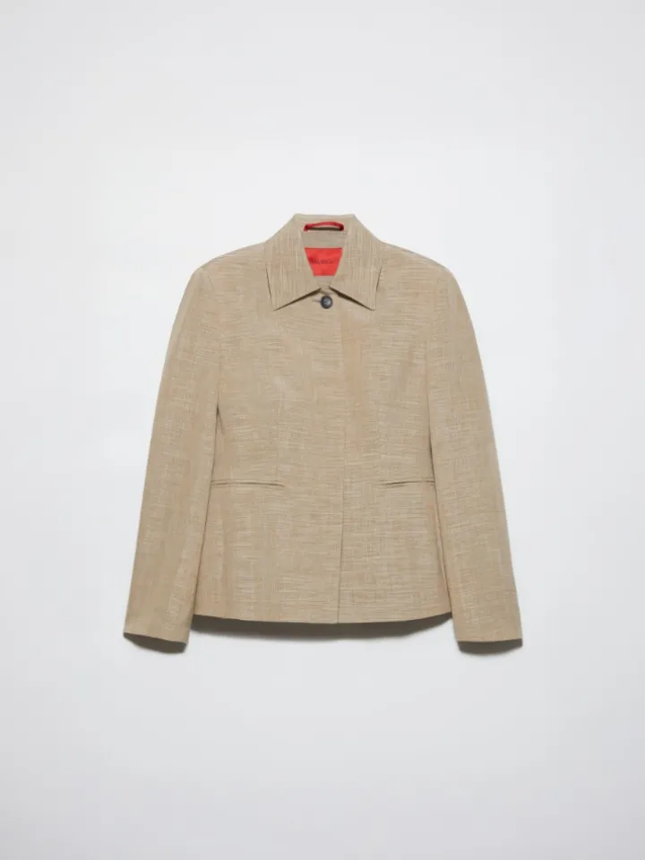 Slim-fit slubby grisaille jacket - light grey