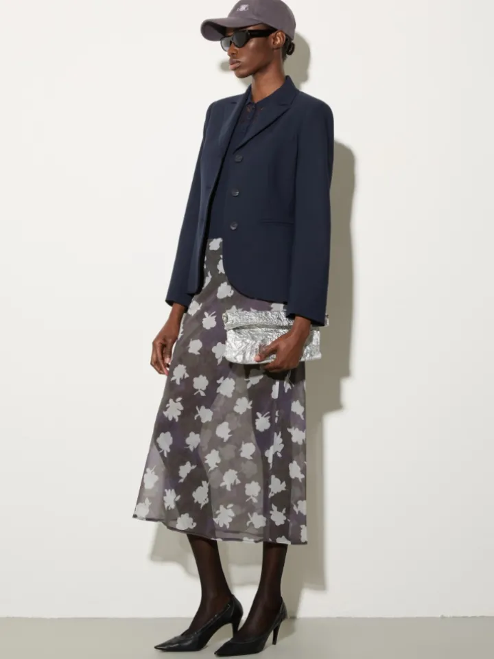 Slim-fit wool-blend blazer - navy