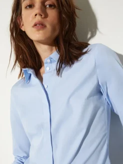 Slim poplin shirt - light blue