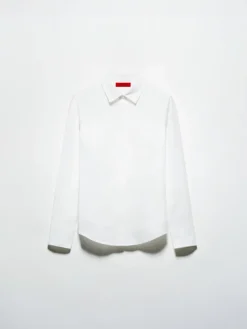 Slim poplin shirt - white