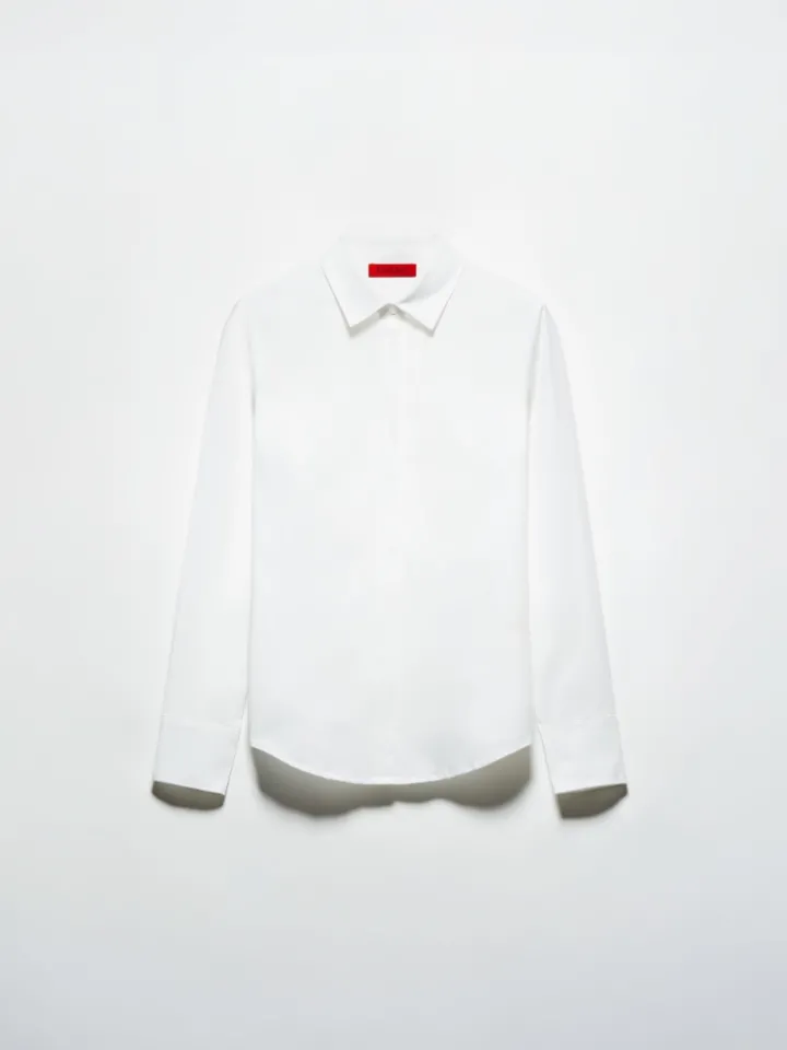Slim poplin shirt - white