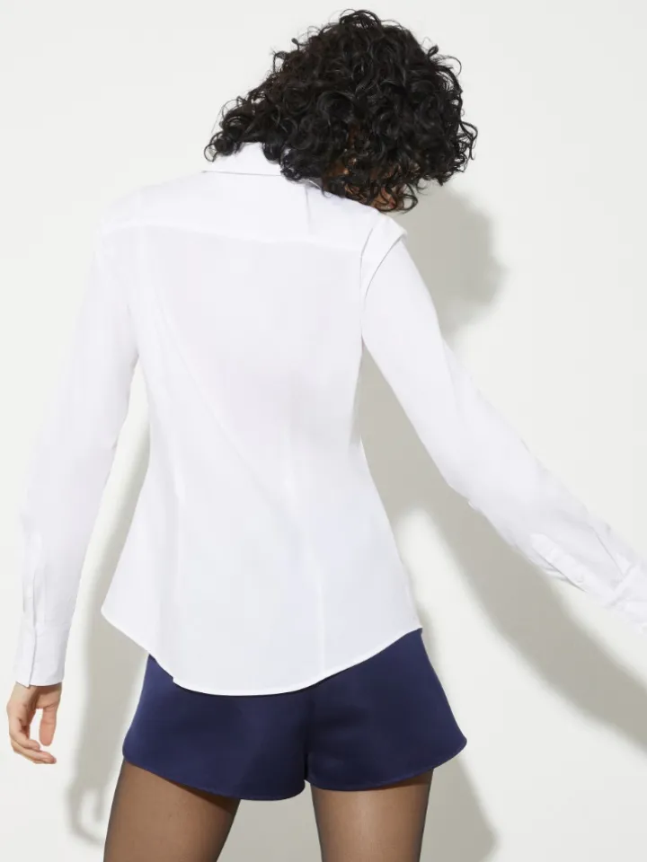 Slim poplin shirt - white