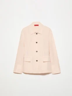 Slim pure linen blazer - powder