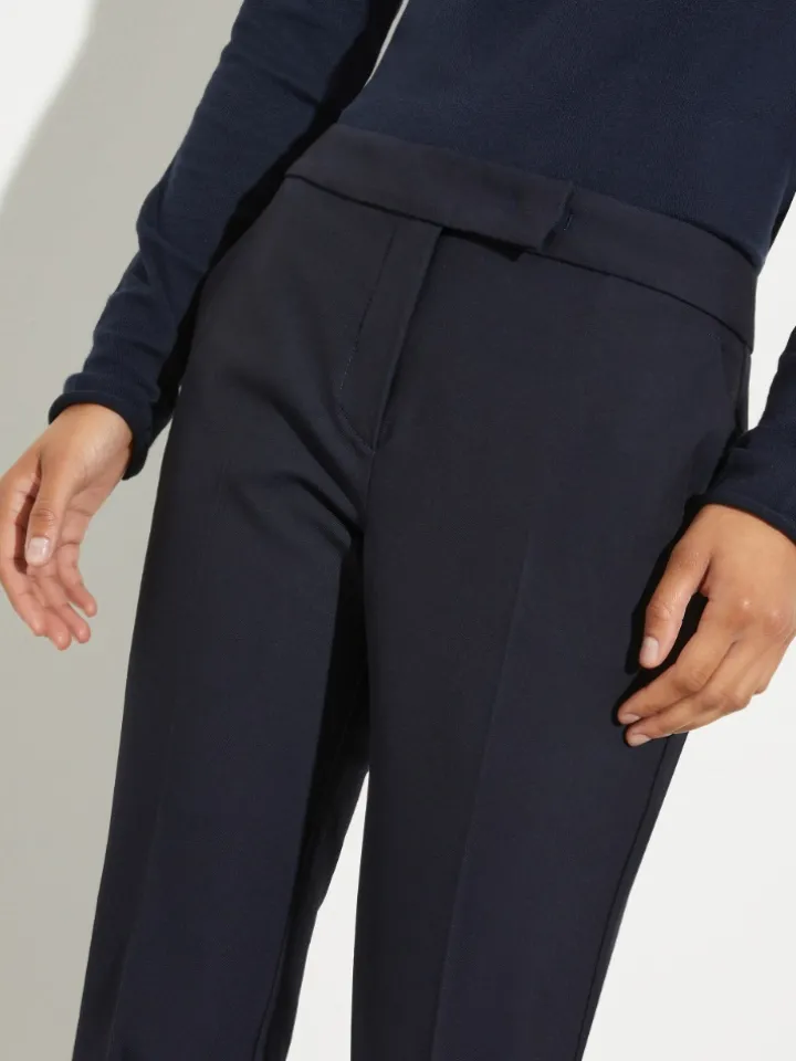 Slim trousers with turn-ups - navy