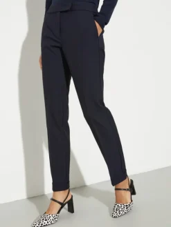 Slim trousers with turn-ups - navy