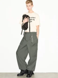 Slogan-print boxy-fit T-shirt - milk