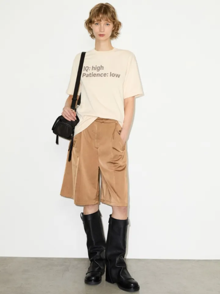 Slogan-print loose-fit T-shirt - milk