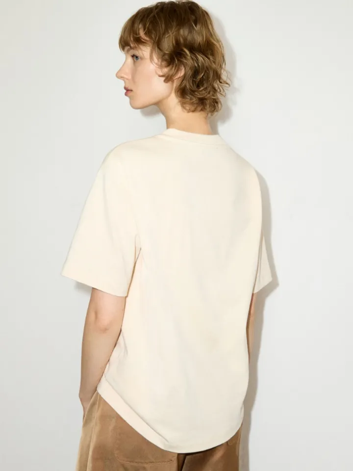 Slogan-print loose-fit T-shirt - milk