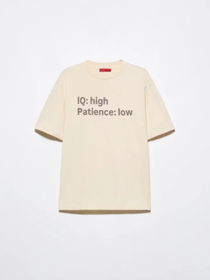 Slogan-print loose-fit T-shirt - milk