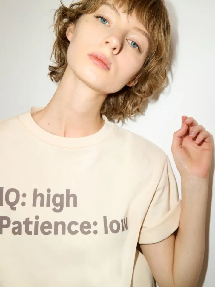 Slogan-print loose-fit T-shirt - milk
