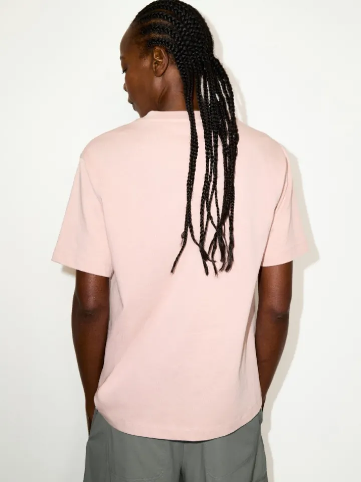 Slogan-print loose-fit T-shirt - powder