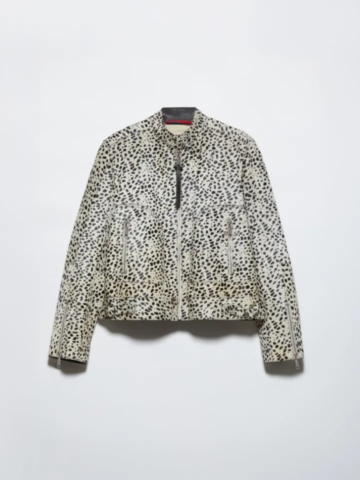 Spotted calf hair jacket - beige