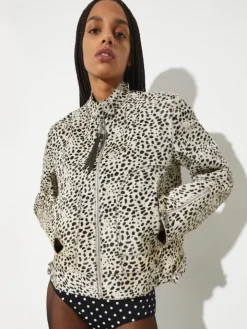 Spotted calf hair jacket - beige