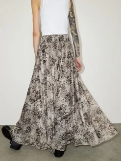 Spotted jersey circle skirt - cream