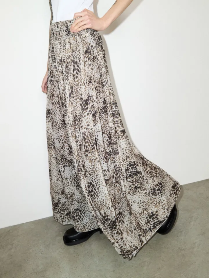 Spotted jersey circle skirt - cream