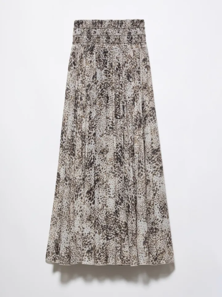 Spotted jersey circle skirt - cream