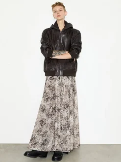 Spotted jersey circle skirt - cream