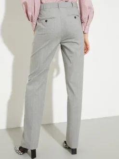 Straight wool and cotton trousers - grey