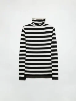 Stretch-tricot turtleneck - beige