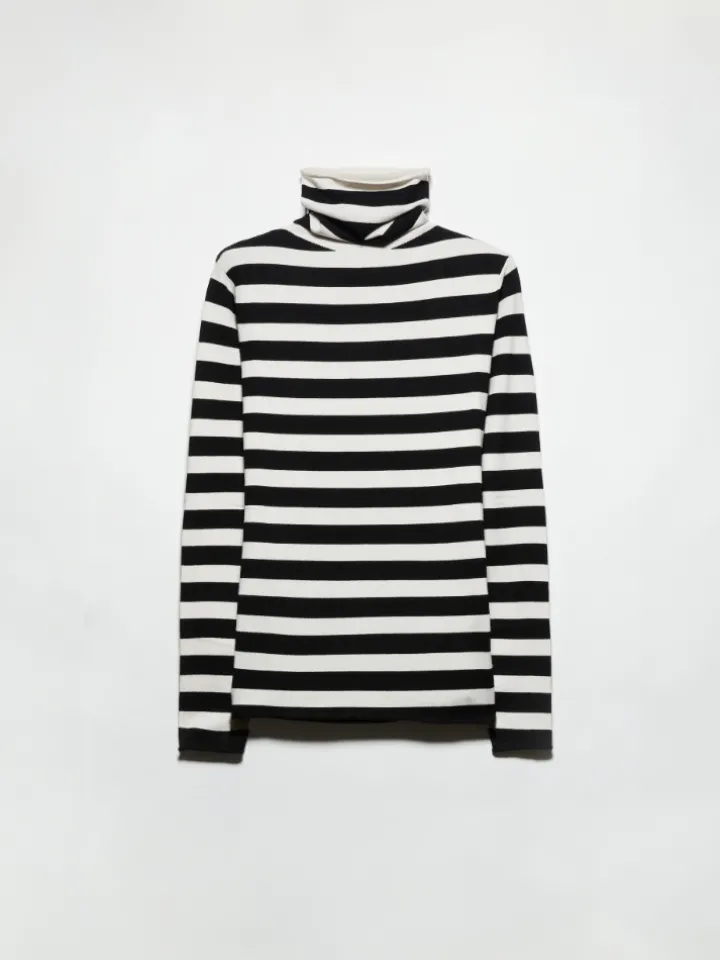 Stretch-tricot turtleneck - beige