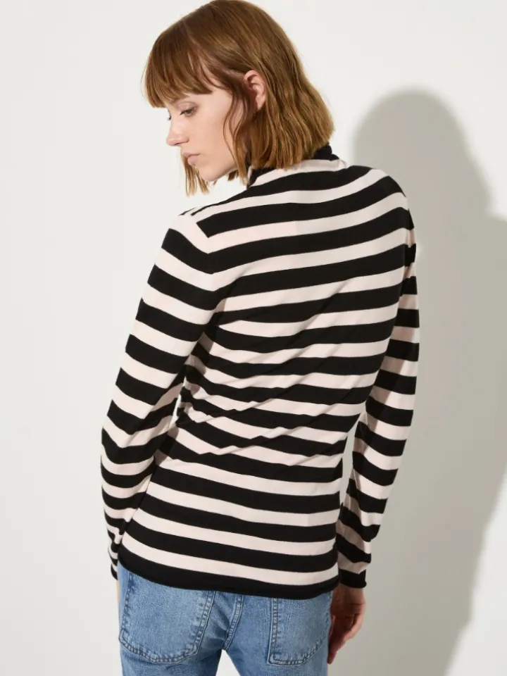 Stretch-tricot turtleneck - beige