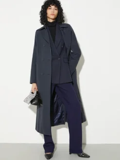 Stretch-tricot turtleneck - black