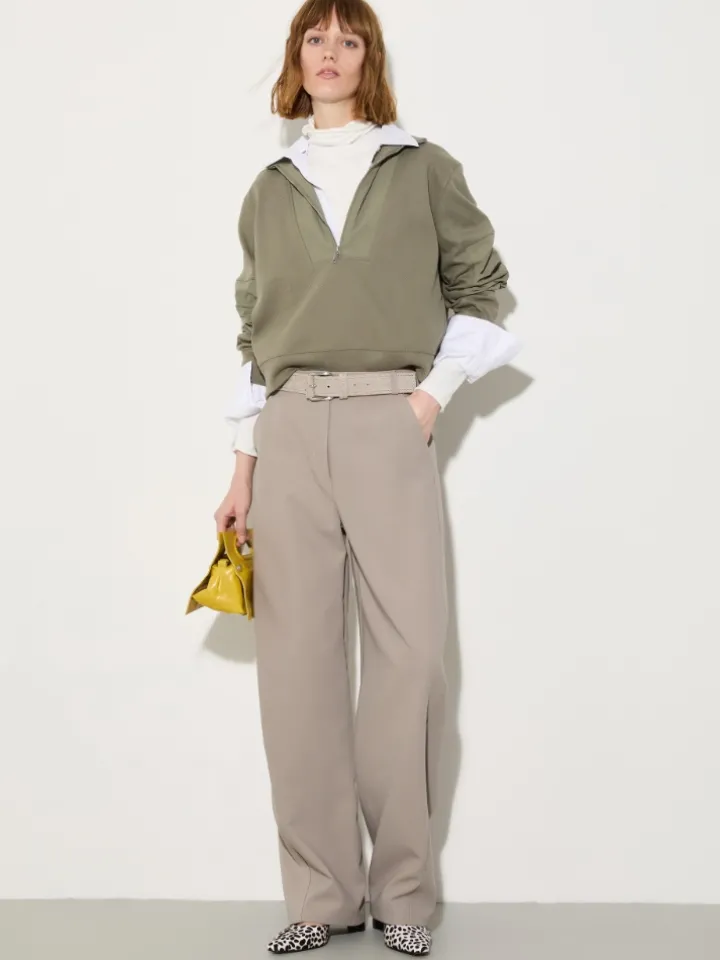Stretch-tricot turtleneck - white