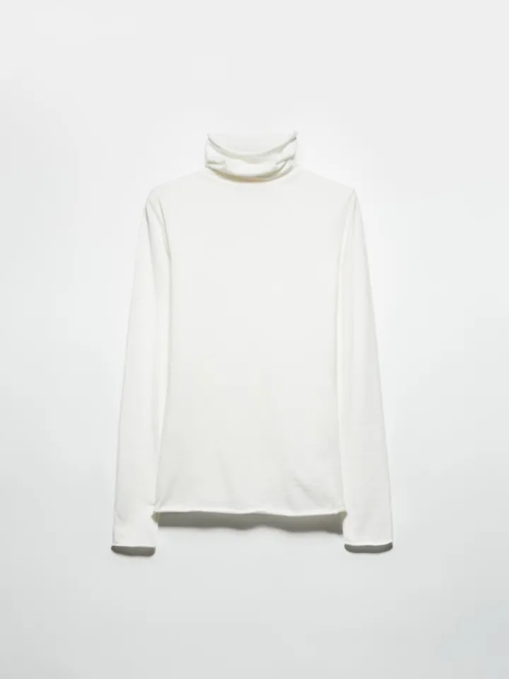 Stretch-tricot turtleneck - white