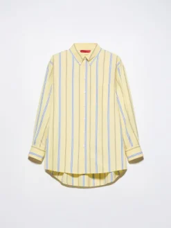 Striped cotton-poplin shirt - yellow