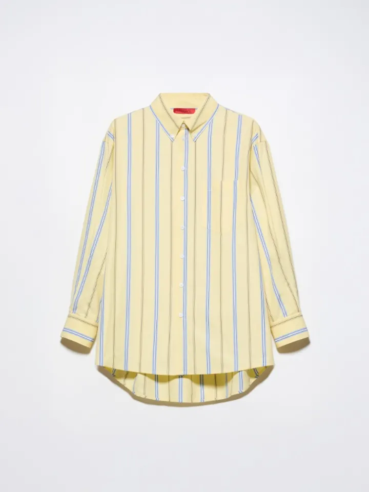 Striped cotton-poplin shirt - yellow