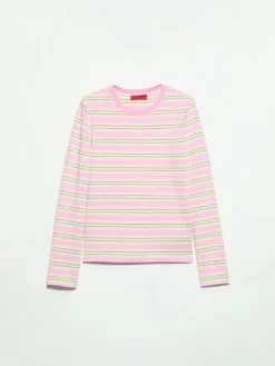 Striped cotton T-shirt - pink
