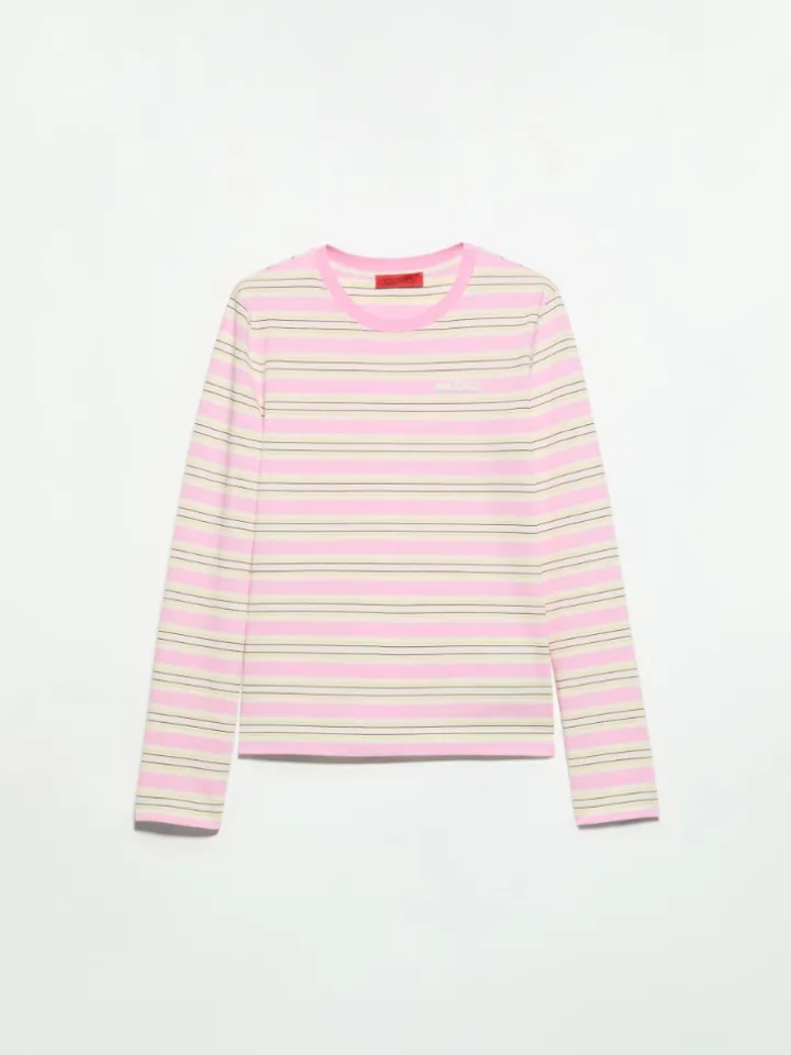 Striped cotton T-shirt - pink