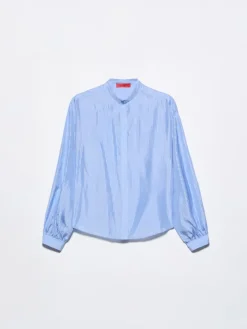 Striped textured shirt - light blue