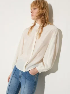 Striped textured shirt - white