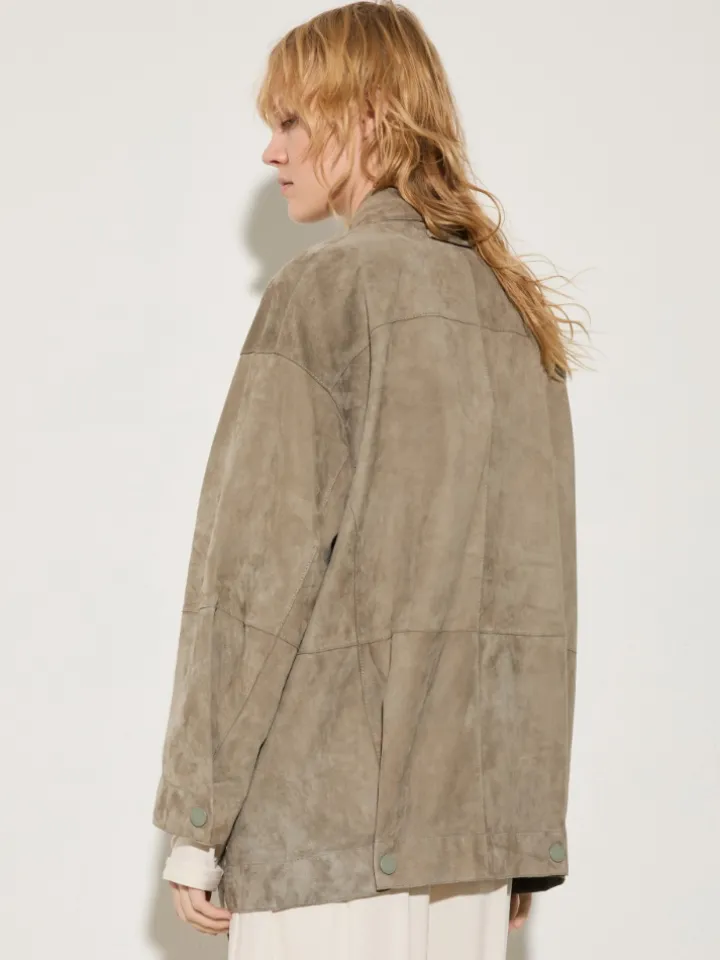 Suede shacket - sage