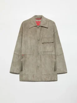 Suede shacket - sage