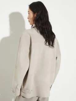 Suede shacket - turtledove