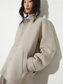 Suede shacket - turtledove
