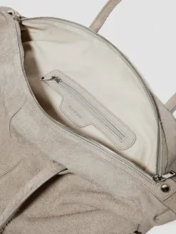 Suede tote bag - turtledove