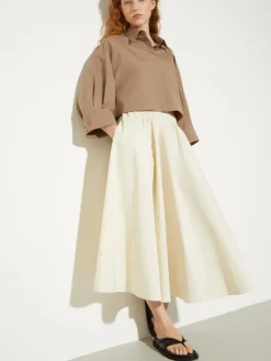 Taffeta corolla skirt - cream