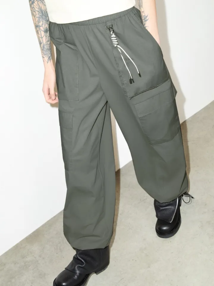 Technical-jersey cargo trousers - kaki