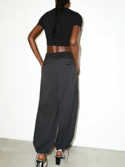 Technical-jersey cargo trousers - black