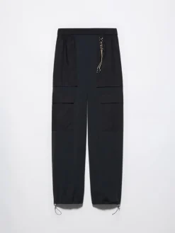 Technical-jersey cargo trousers - black
