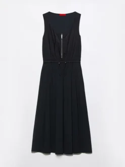 Technical-jersey midi dress - black