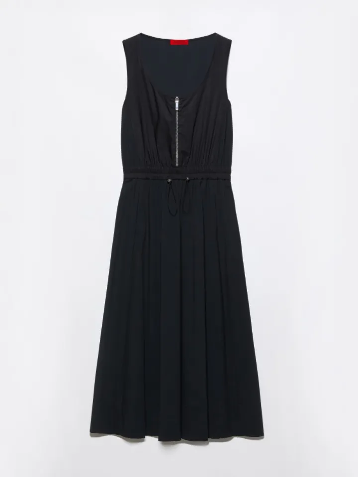Technical-jersey midi dress - black