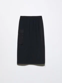 Technical-jersey pencil skirt - black