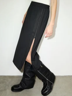 Technical-jersey pencil skirt - black