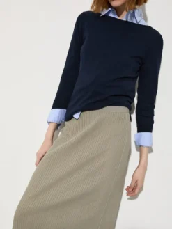 Textured jersey maxi skirt - sage