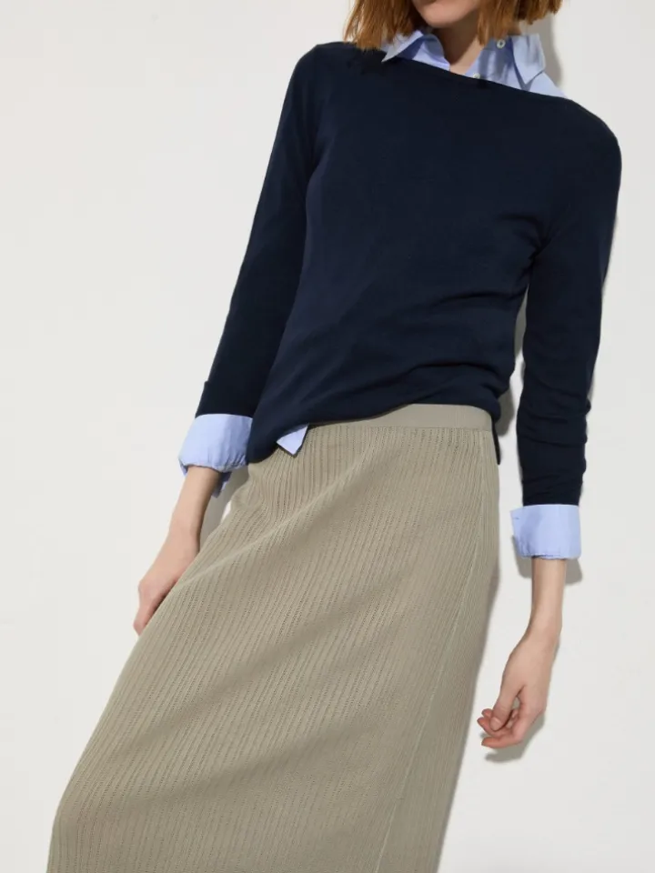 Textured jersey maxi skirt - sage